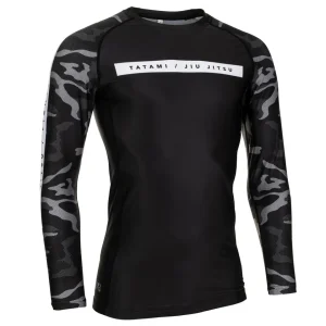 Tatami Rival Men's Long Sleeve Rash Guard - Black & Camo