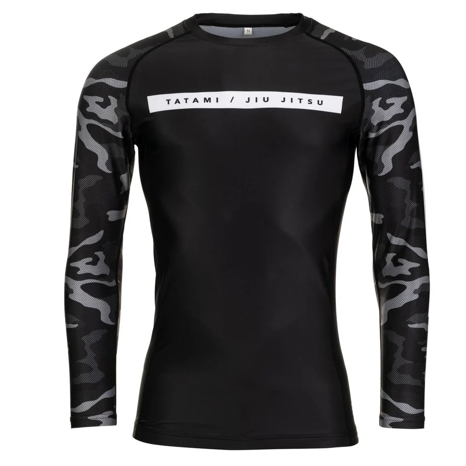 Tatami Rival Men's Long Sleeve Rash Guard - Black & Camo - Ảnh 6