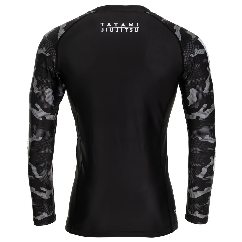 Tatami Rival Men's Long Sleeve Rash Guard - Black & Camo - Ảnh 5