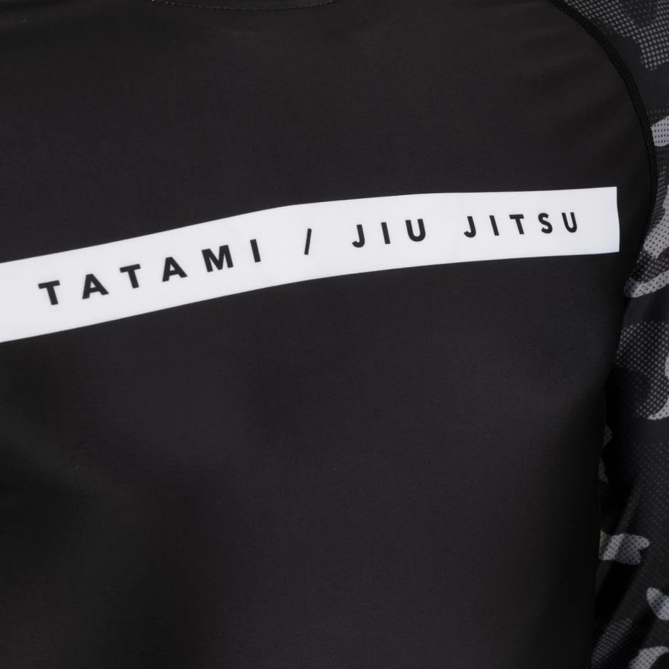 Tatami Rival Men's Long Sleeve Rash Guard - Black & Camo - Ảnh 2