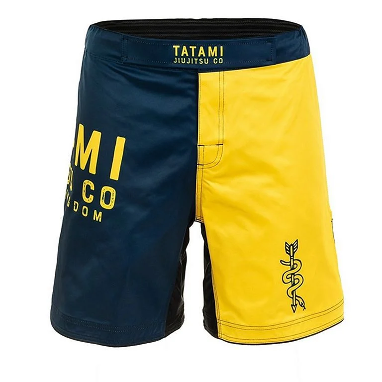 Tatami Supply Co Grappling MMA Fight Shorts Navy Blue-Yellow - Ảnh 4