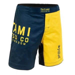 Tatami Supply Co Grappling MMA Fight Shorts Navy Blue-Yellow