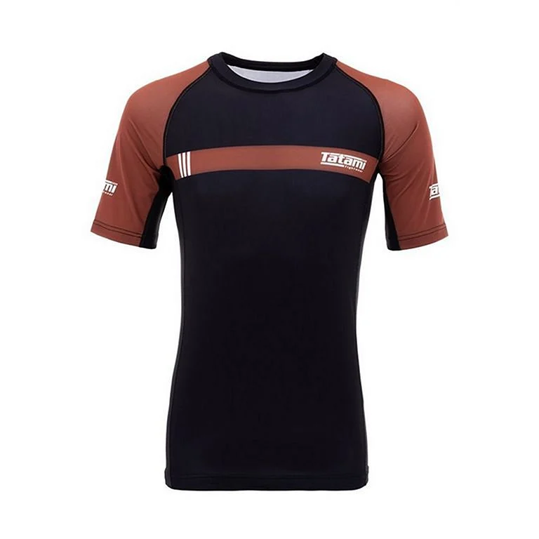 Tatami IBJJF Ranked Short Sleeve Rashguard Black-Brown
